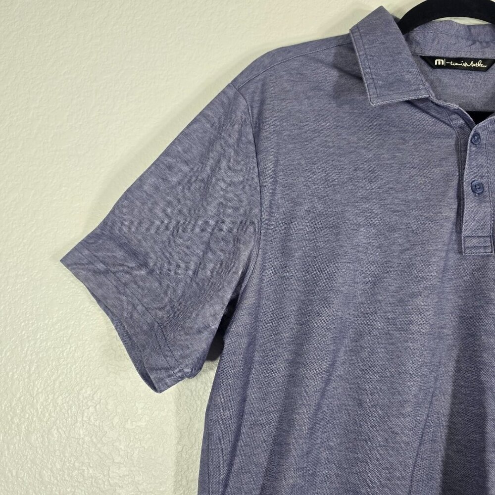 Travis Mathew Golf Polo Shirt Men Large Pineapple Drink in Pocket Purple Casual - Picture 4 of 8